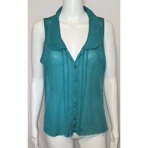 Julie's Closet Sheer Kelly Green Blouse - Size XL